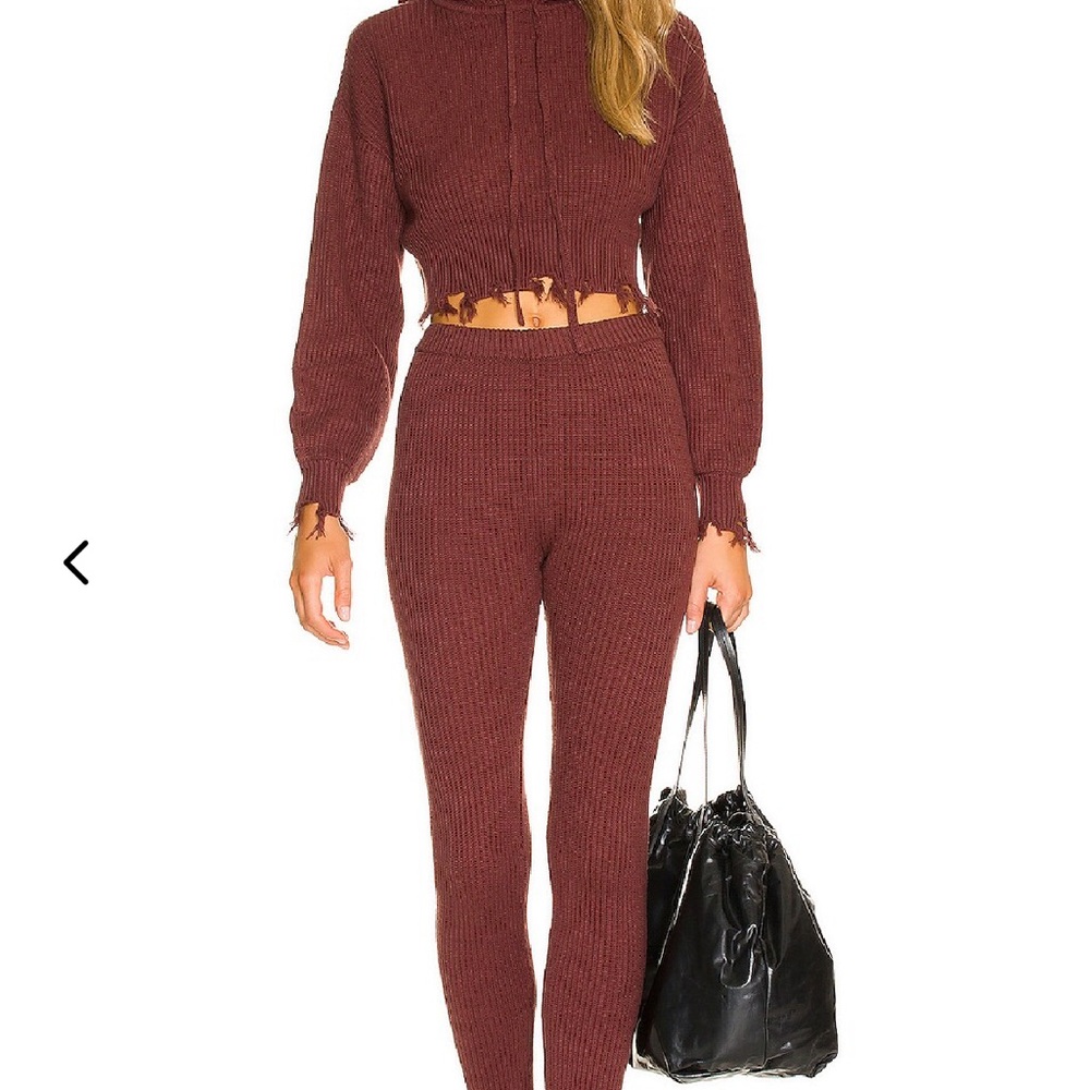 LOVERS + FRIENDS DION DISTRESSED HOODIE AND PANT SET SMALL